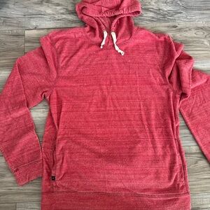 Johnnie-O Nixon Terry Hangin’ Out Heathered Red Pullover Hooded Sweatshirt Med